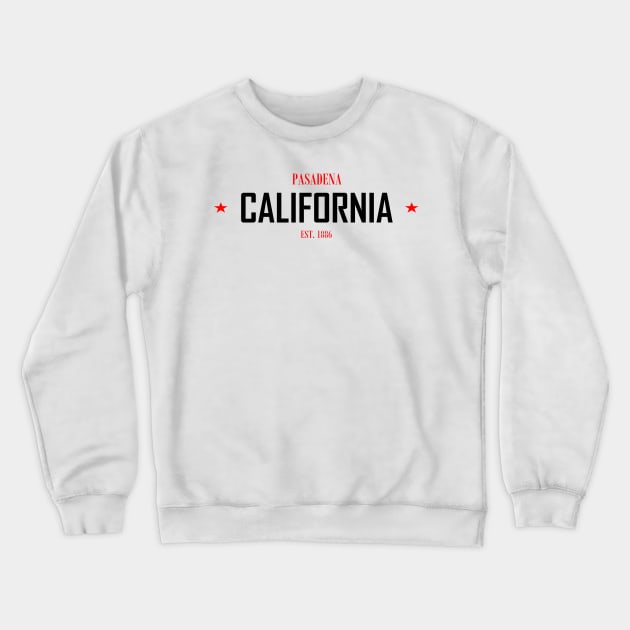 PASADENA REPUBLIC RED ON BLACK by Mistah Wilson Crewneck Sweatshirt by MistahWilson